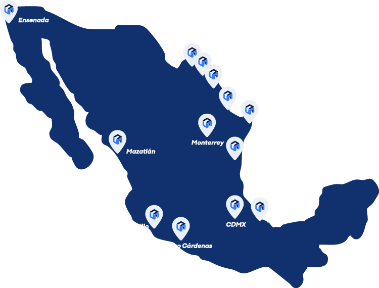 Mapa de operaciones aduanales en México